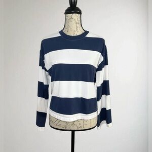 Madewell Rugby Stripe Easy Crop Long Sleeve Tee